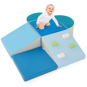6-Piece Foam Climbing Blocks with Hook and Loop Fasteners for Toddlers & Kids