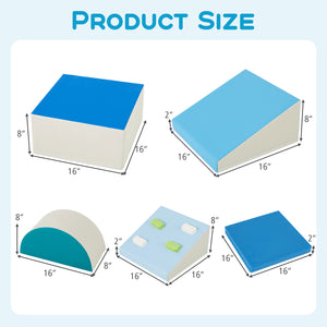 6-Piece Foam Climbing Blocks with Hook and Loop Fasteners for Toddlers & Kids