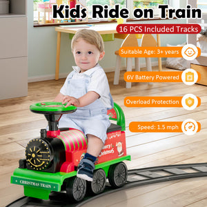 6V Toddler Ride On Train Combo: Track Ride & 2-Seater Carriage Set for Kids