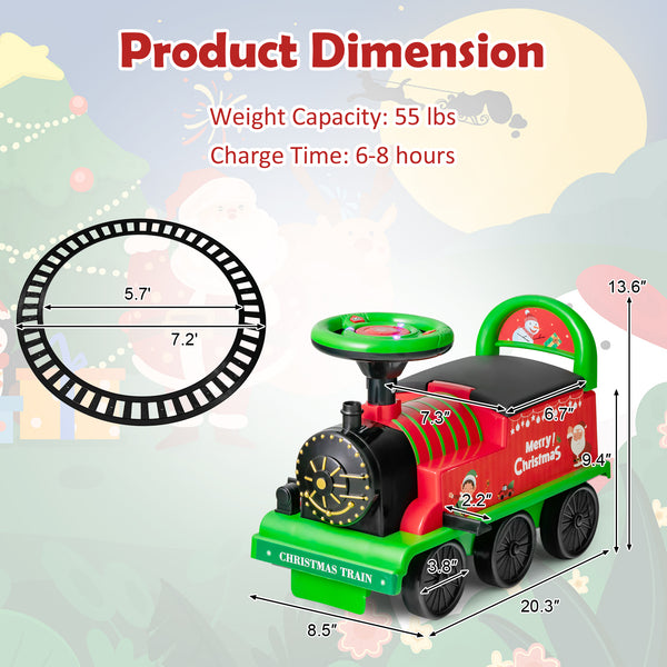 6V Toddler Ride On Train Combo: Track Ride & 2-Seater Carriage Set for Kids