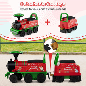 6V Toddler Ride On Train Combo: Track Ride & 2-Seater Carriage Set for Kids