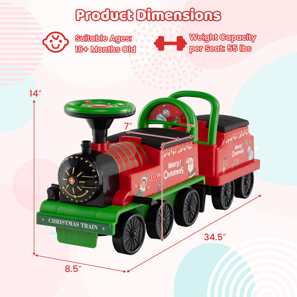 6V Toddler Ride On Train Combo: Track Ride & 2-Seater Carriage Set for Kids