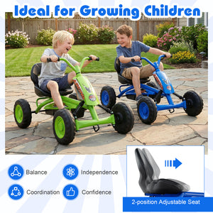 Go Kart for Kids 4 Wheel with Steering Handlebars and Adjustable Seat