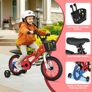 14-inch red kids bike with helmet and protective set, perfect for safe outdoor play and adventures.