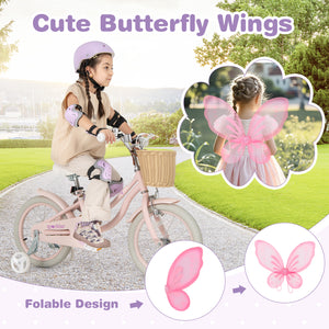 14-inch red kids bike with helmet and protective set, perfect for safe outdoor fun and play.