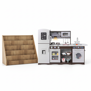 Kids Toy Storage & Pretend Play Kitchen Bundle