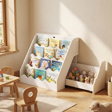 2-In-1 Kids Bookshelf & Toy Storage Organizer - Multi - Multi