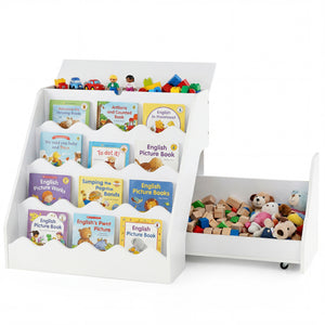 2-In-1 Kids Bookshelf & Toy Storage Organizer - Multi - Multi