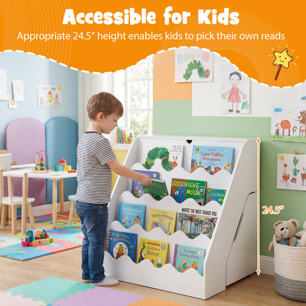 2-In-1 Kids Bookshelf & Toy Storage Organizer - Multi - Multi