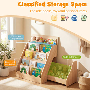 2-In-1 Kids Bookshelf & Toy Storage Organizer - Multi - Multi
