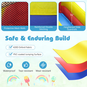 7-in-1 Outdoor Bounce House with Dual Slides and 680W Blower