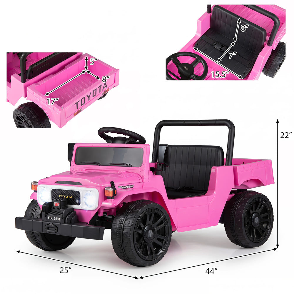 12V Electric Toyota Ride On Truck with Dump Bed and Music - Fun Powered Toy for Kids
