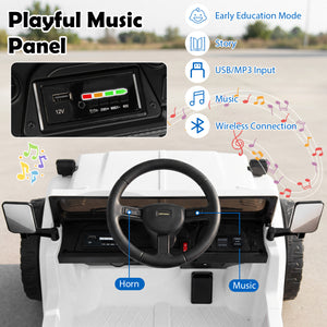 12V Electric Toyota Ride On Truck with Dump Bed and Music, angled view, perfect for kids' outdoor fun.