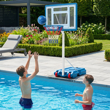 3.3-3.9 Feet Pool Basketball Hoop Adjustable with Shatterproof Backboard