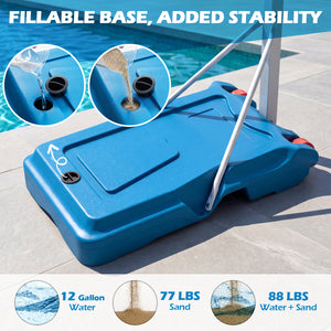 3.3-3.9 Feet Pool Basketball Hoop Adjustable with Shatterproof Backboard