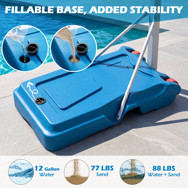 3.3-3.9 Feet Pool Basketball Hoop Adjustable with Shatterproof Backboard