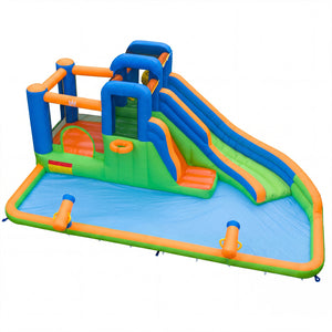 Kids Inflatable Water Slide Park with Splash Pool without Blower