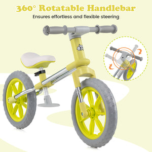 2-Piece Toddler Bike Set: Balance Bike & Tricycle with Basket