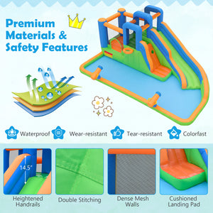 Inflatable Water Slide Park with with 780W Blower and Splash Pool for Yard Party