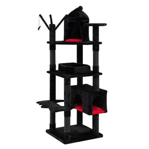 Gothic Cat Tree for Indoor Cats with Castle and House