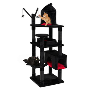 Gothic Cat Tree for Indoor Cats with Castle and House