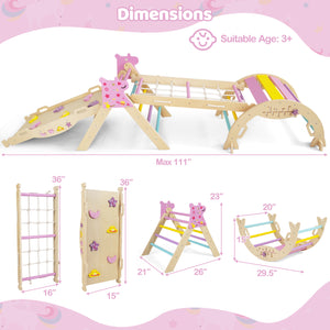 6-Piece Toddler Indoor Play Gym with Climbing Frame & Foam Climbing Blocks