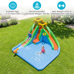 Inflatable Water Slide for Kids with Double Slides and 680W Blower
