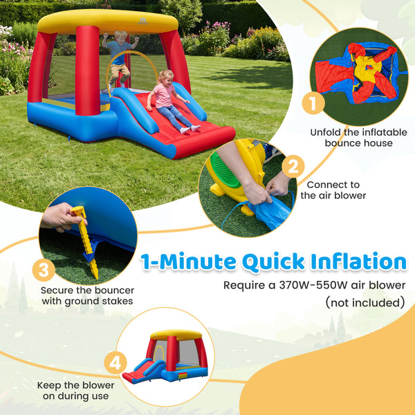 Inflatable Bounce House for Toddlers with Spacious Jumping Area(Without Blower)