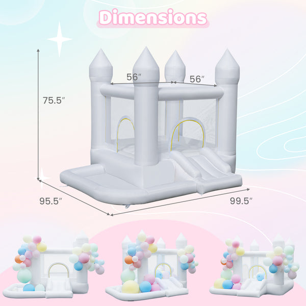 Inflatable Bounce House with Jumping Area and Basketball Hoop for Wedding Party