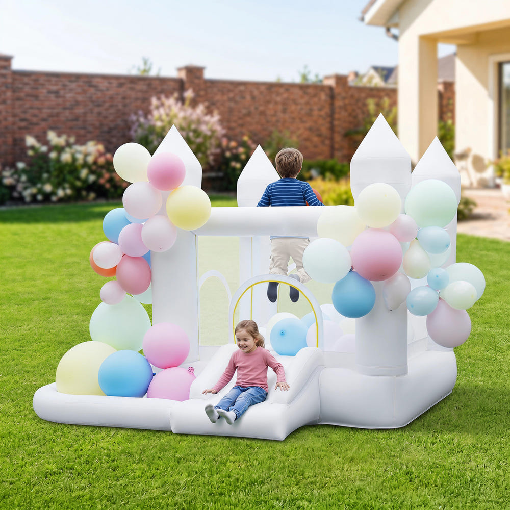 Inflatable Bounce House with Jumping Area Basketball Hoop and 480W Blower