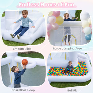 Inflatable Bounce House with Jumping Area Basketball Hoop and 480W Blower