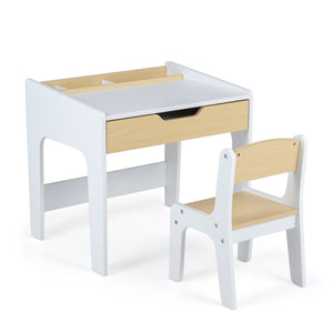 Wooden Kids Desk and Chair Set for Reading Drawing Playing