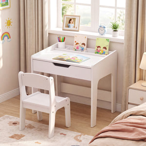 Wooden Kids Desk and Chair Set for Reading Drawing Playing