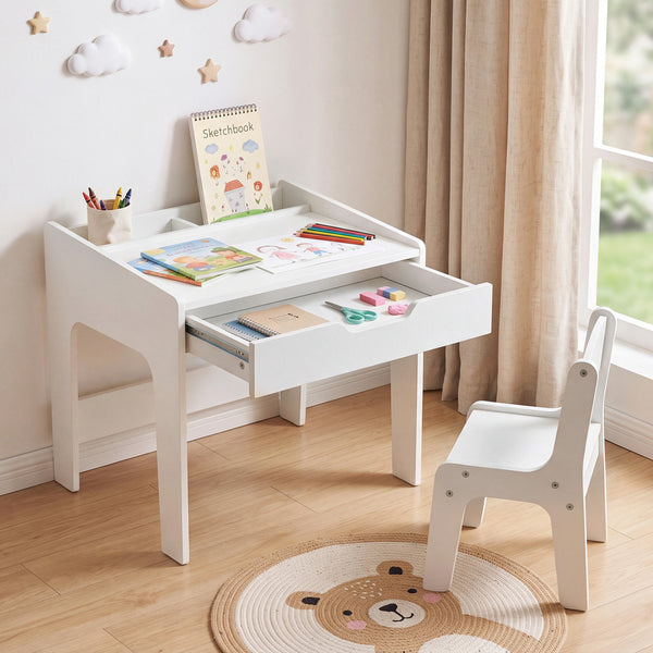 Wooden Kids Desk and Chair Set for Reading Drawing Playing
