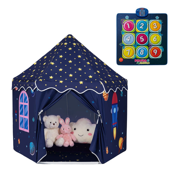 Indoor Outdoor Play Tent with Dancing Mat Light Up Gift for Toddlers Ages 3-12