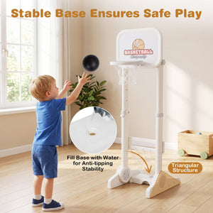 Toddler Sports Set with 3 in 1 Basketball Hoop and Soccer Goal for Outdoor Play