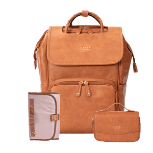 Leather Diaper Bag Backpack - La Madison™ II - Work & Play Commuter Backpack Gift Set (Limited Edition)