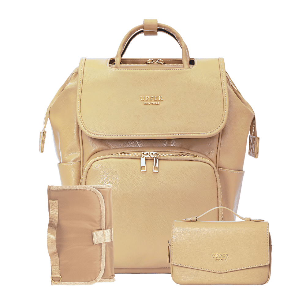 Leather Diaper Bag Backpack - La Madison™ II - Work & Play Commuter Backpack Gift Set (Limited Edition)