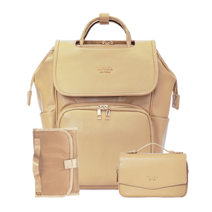 Leather Diaper Bag Backpack - La Madison™ II - Work & Play Commuter Backpack Gift Set (Limited Edition)