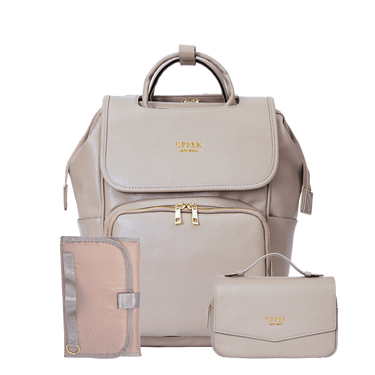 Leather Diaper Bag Backpack - La Madison™ II - Work & Play Commuter Backpack Gift Set (Limited Edition)