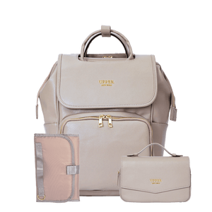 Leather Diaper Bag Backpack - La Madison™ II - Work & Play Commuter Backpack Gift Set (Limited Edition)