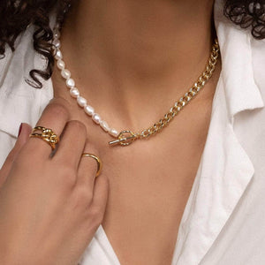 Pearl Necklace - Mason & Madison Half Chain Pearl Necklace