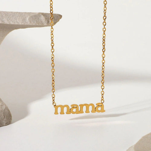 Gold Pendant Necklace for Mom - Mason & Madison Mama Letter Chain Necklace