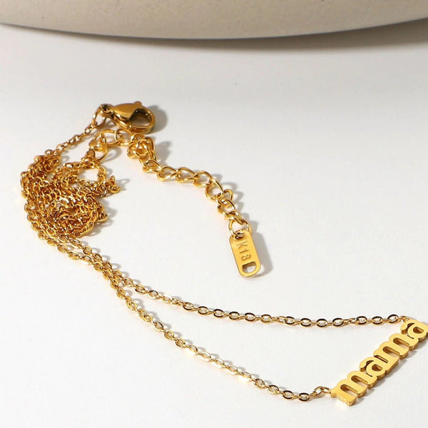 Gold Pendant Necklace for Mom - Mason & Madison Mama Letter Chain Necklace