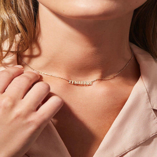 Gold Pendant Necklace for Mom - Mason & Madison Mama Letter Chain Necklace