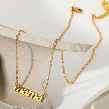 Gold Pendant Necklace for Mom - Mason & Madison Mama Letter Chain Necklace
