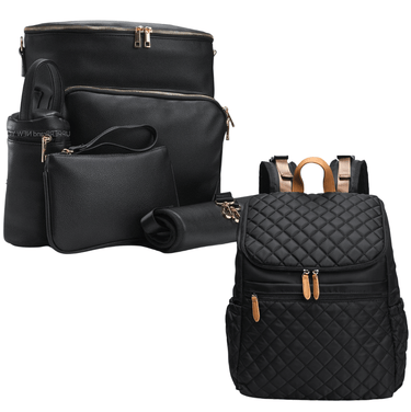 Diaper Bag Backpack Set - Ultimate New Parenting Ready Premium Set - (Harvey + Maison Bags)