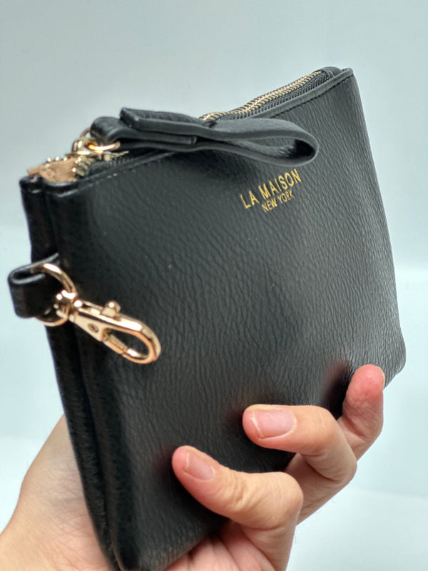 Leather Pouch Set - Clip-on Pouch Gift set ( Black )