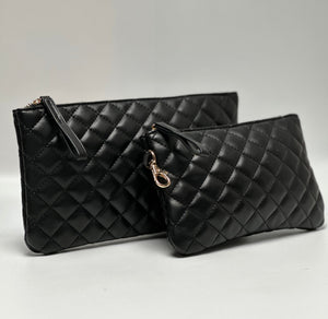 Leather Pouch Set - Clip-on Pouch Gift set (Quilted)