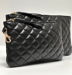 Leather Pouch Set - Clip-on Pouch Gift set (Quilted)